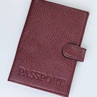 A-087 Обложка на паспорт с кнопкой (нат. кожа) - A-087 Обложка на паспорт с кнопкой (нат. кожа)
